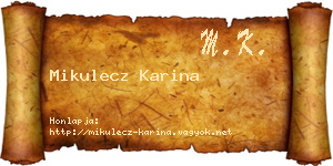 Mikulecz Karina névjegykártya